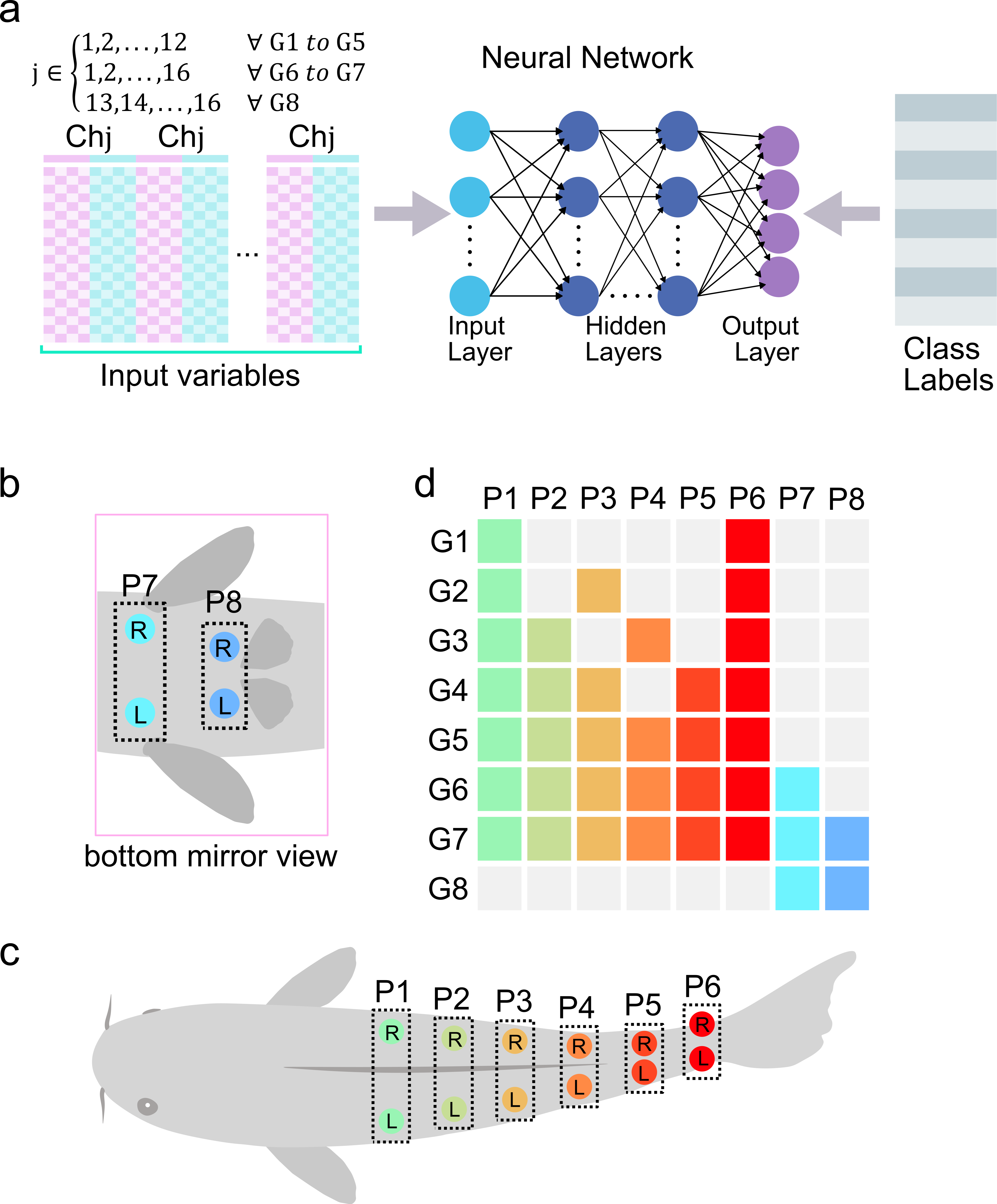 EMG channel groups used for flow classification
